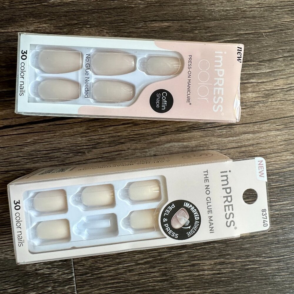 imPRESS Press-On Manicure Nails - Coffin Shape and Natural Look